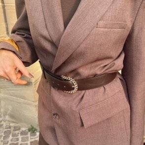 Ceinture reversible femme Noir / Tabac