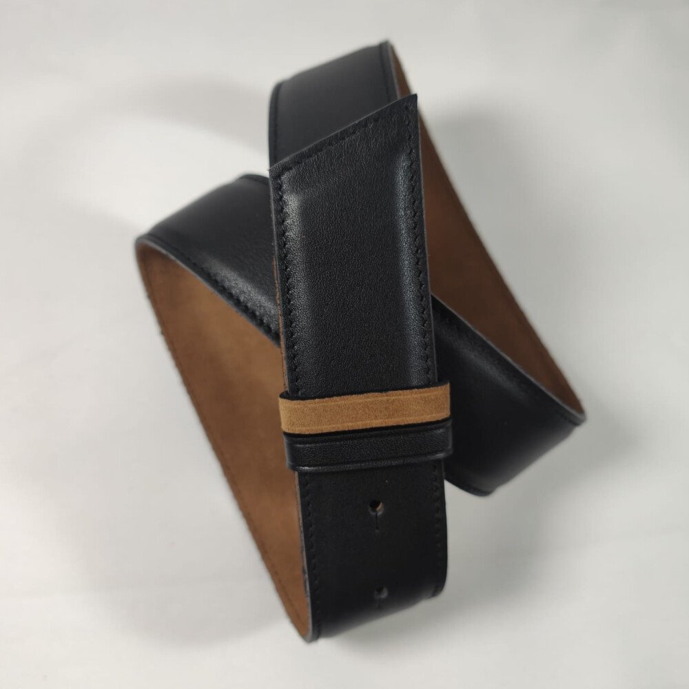 Ceinture reversible femme Noir / Havane