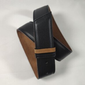 Ceinture reversible femme Noir / Havane