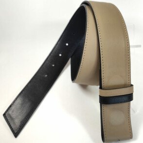 Ceinture reversible femme Taupe / Noir