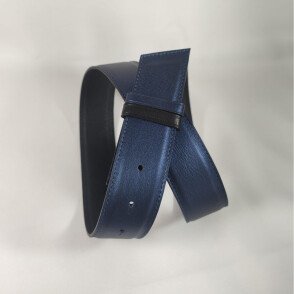 Ceinture reversible femme Bleu irisé / Noir