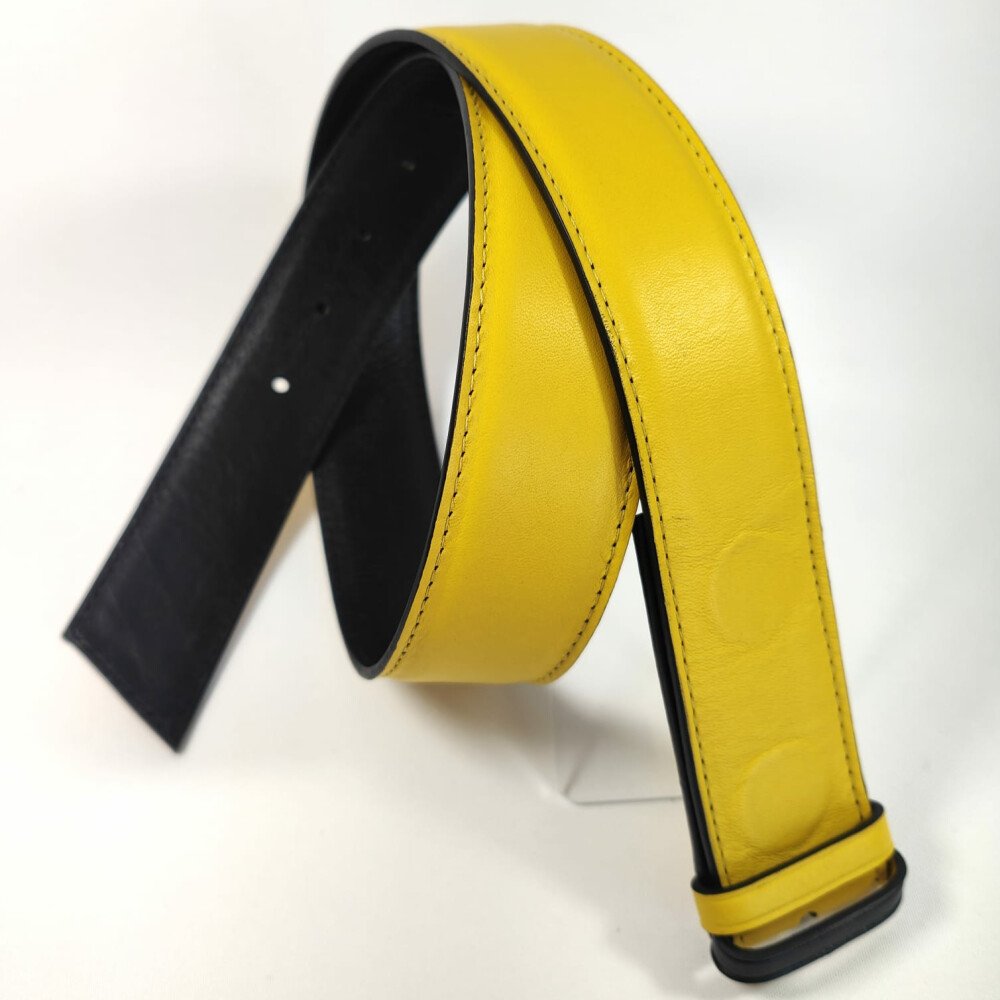 Ceinture reversible femme Jaune / Noir