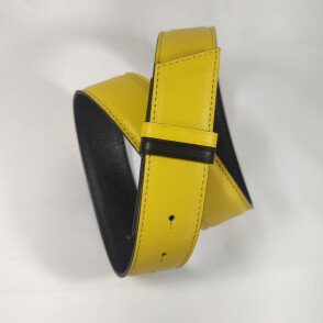 Ceinture reversible femme Jaune / Noir