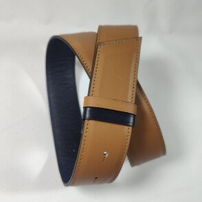 Ceinture reversible femme Camel / Marine
