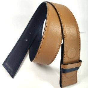 Ceinture reversible femme Camel / Marine