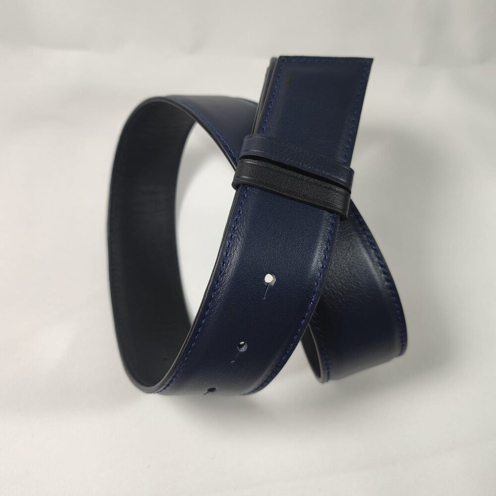 Ceinture reversible femme Noir / Marine