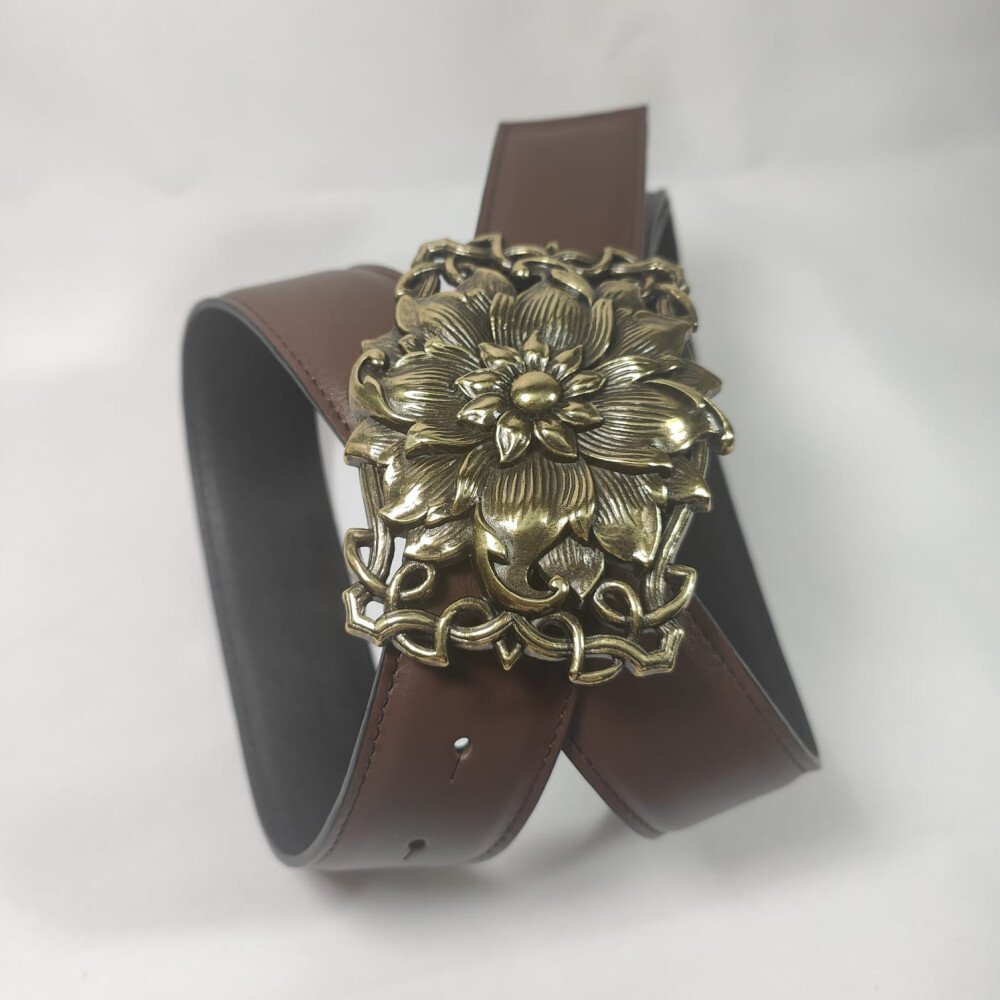 Ceinture reversible femme Cappuccino / Noir