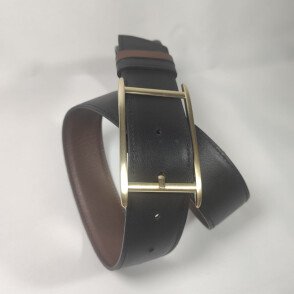 Ceinture reversible femme Cappuccino / Noir