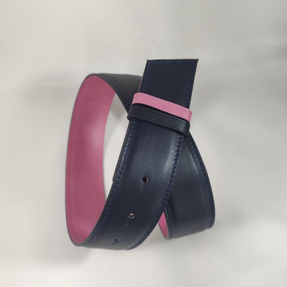 Ceinture reversible femme Rose  / Marine