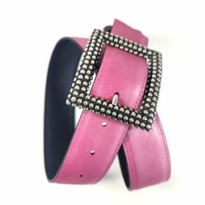 Ceinture reversible femme Rose  / Marine