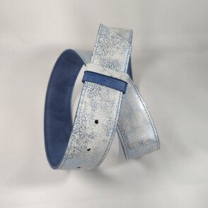 Ceinture reversible femme Bleu / Marbré bleu