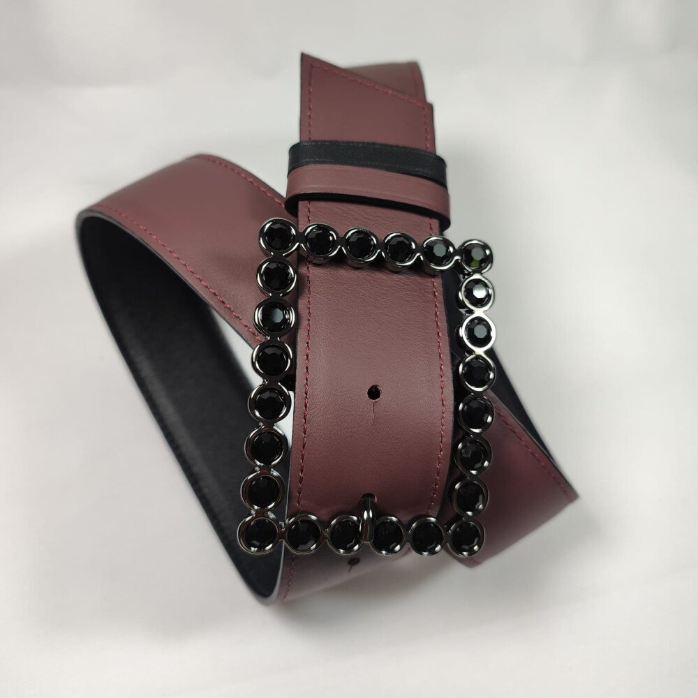 Ceinture Reversible femme Aubergine / Noir