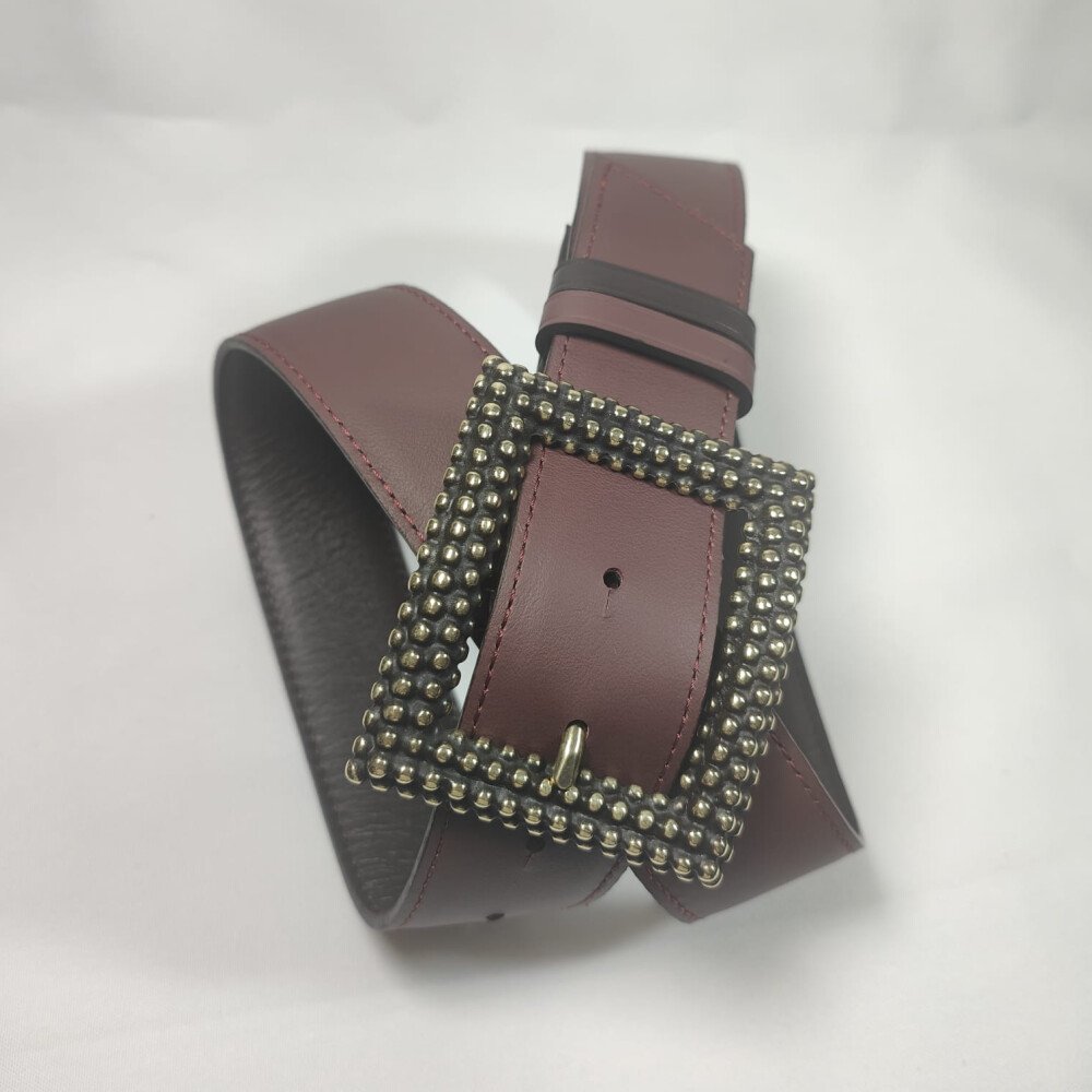 Ceinture reversible femme Aubergine / Chocolat