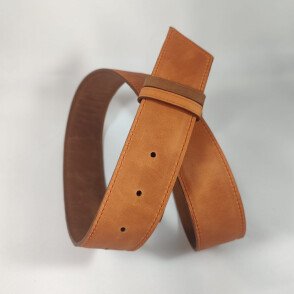 Ceinture reversible femme Fauve / Orange patiné