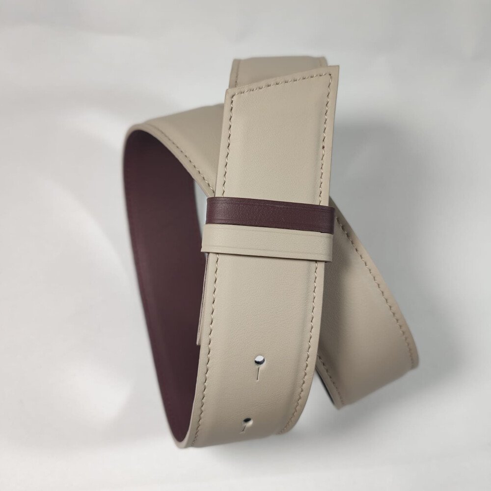 Ceinture Reversible femme Craie / Aubergine