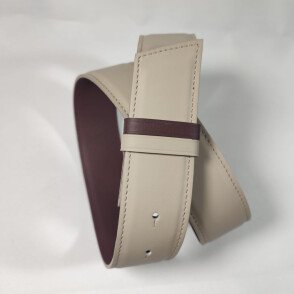 Ceinture Reversible femme Craie / Aubergine