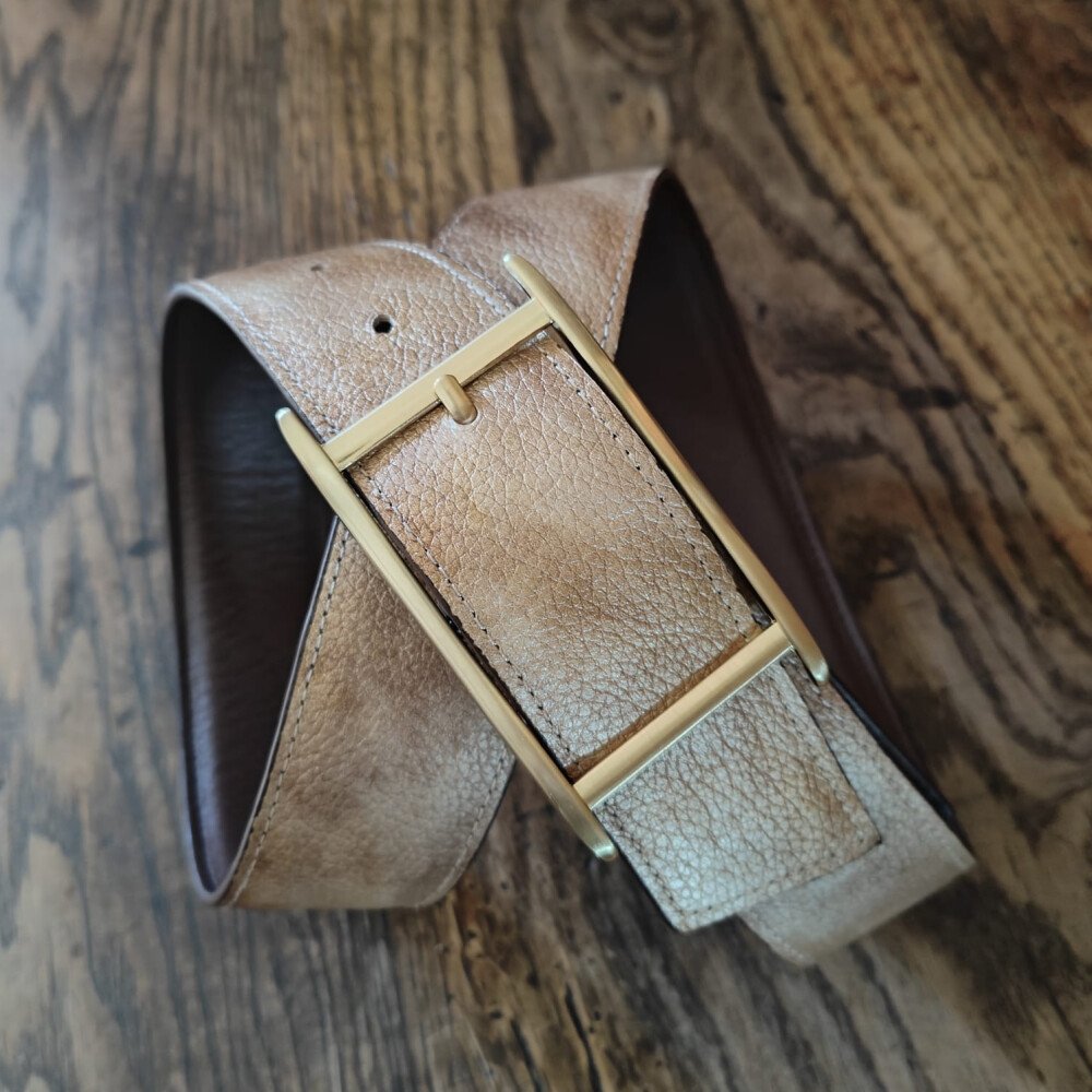 Ceinture reversible Femme Beige nuancé / Cappuccino