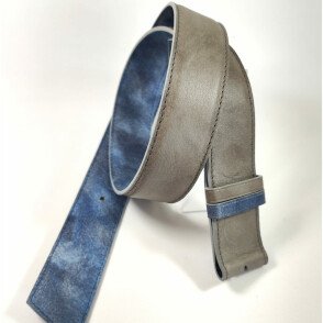 Ceinture reversible femme Jean nuancé / Gris satiné