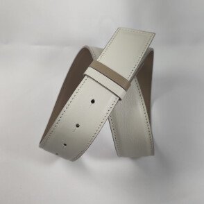 Ceinture reversible Taupe / Ivoire