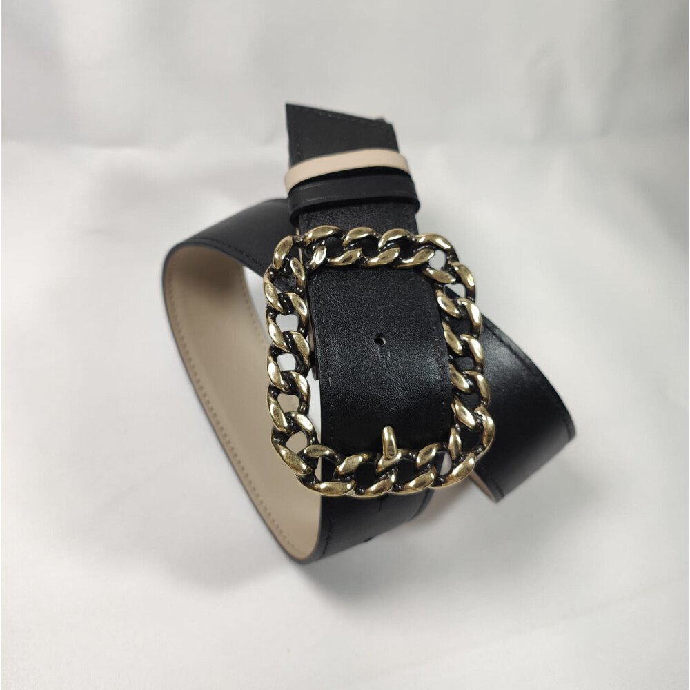 Ceinture reversible femme Craie / Noir