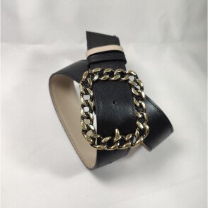 Ceinture reversible femme Craie / Noir