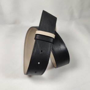 Ceinture reversible femme Craie / Noir