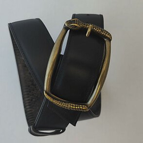 Ceinture reversible femme Serpent marron / Noir