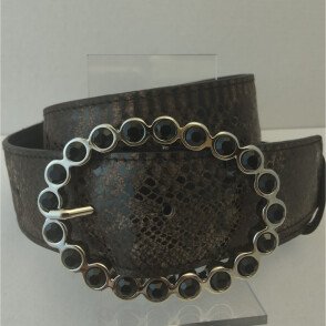 Ceinture reversible femme Serpent marron / Noir