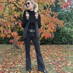 Ceinture reversible femme Serpent marron / Noir