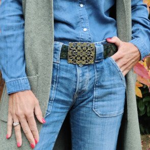 Boucle Tulle argenté - Vert