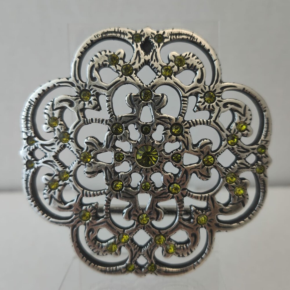 Boucle Uzès argenté / Vert