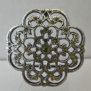 Boucle Uzès argenté / Vert