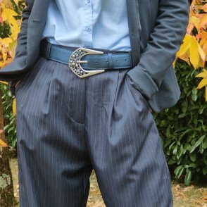 Boucle Chenonceau argenté / Marine