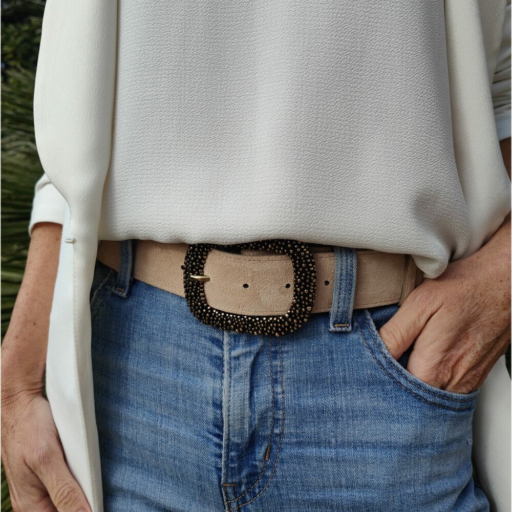 Ceinture reversible femme Lin  / Marbré lin