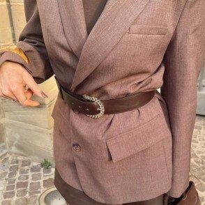 Ceinture reversible femme Noir / Tabac