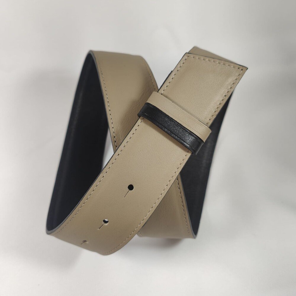 Ceinture reversible femme Taupe / Noir