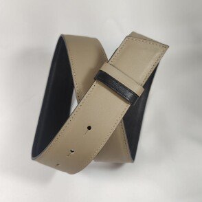 Ceinture reversible femme Taupe / Noir