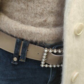 Ceinture reversible Taupe / Noir