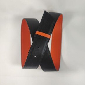 Ceinture reversible femme Orange / Noir