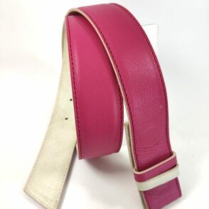Ceinture reversible femme Fuchsia / Ivoire