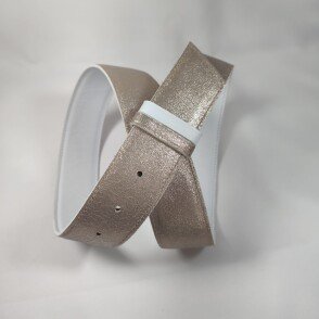 Ceinture reversible femme Dorée / Blanc