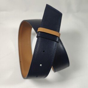 Ceinture reversible femme Camel / Marine