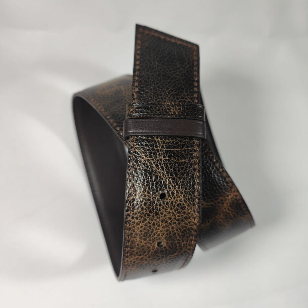 Ceinture Femme Chocolat / Grainé caramel