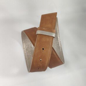 Ceinture reversible femme Fauve / Doré