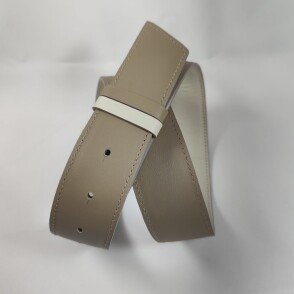 Ceinture reversible Taupe / Ivoire