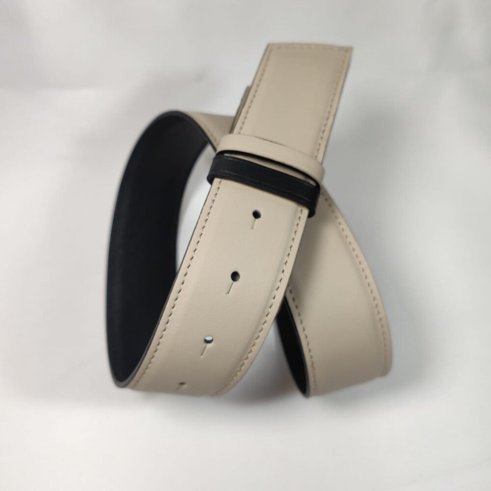 Ceinture reversible femme Craie / Noir