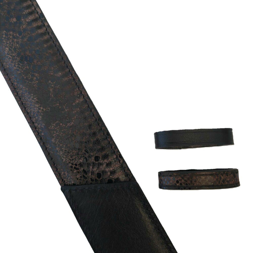 Ceinture reversible femme Serpent marron / Noir