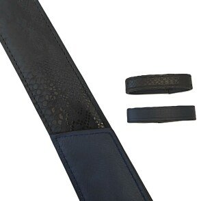 Ceinture reversible Femme Serpent noir / Bleu newport