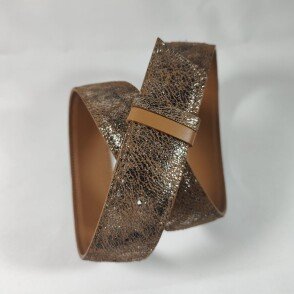 Ceinture reversible femme Camel / Camel brillant