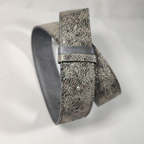 Ceinture reversible femme Gris souris/ gris brillant